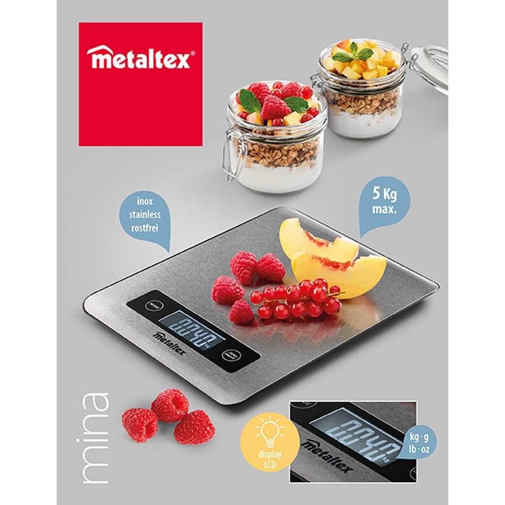 Metaltex Kitchen Helpers Mina Digital Kitchen Scale inossidabile inossidabile