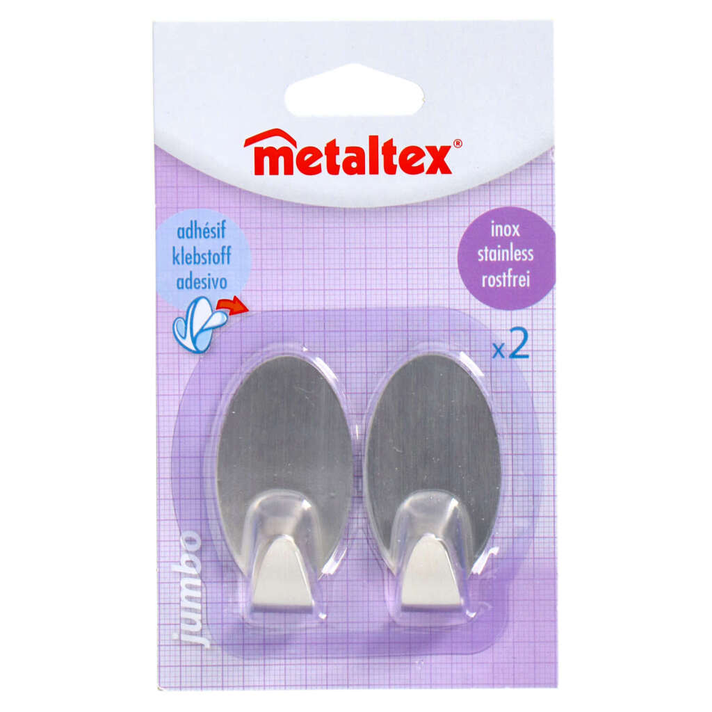 MetalTex Oval Lepidní háčky 2 kusy nerezové oceli