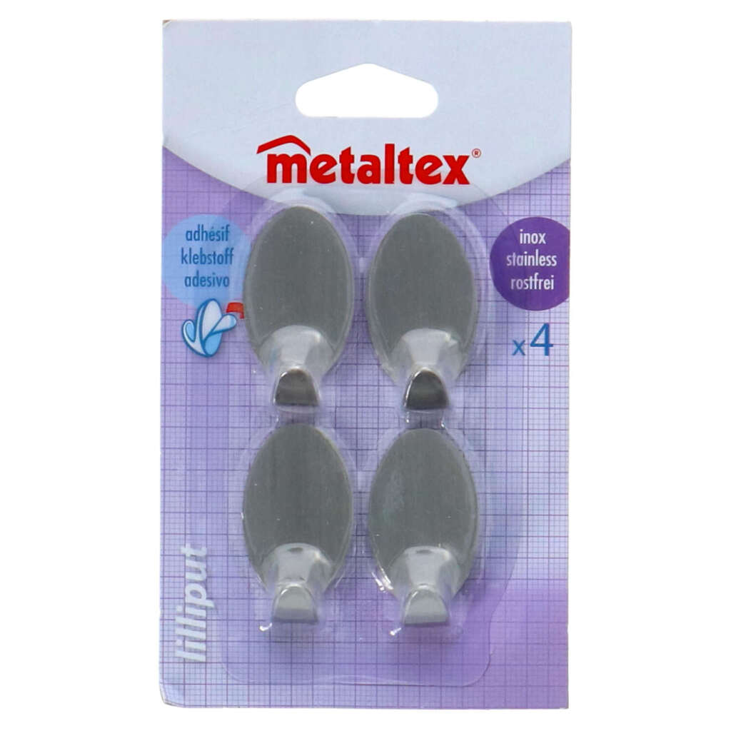 Mallotex oval Sticky Haken kleng 4 Stécker Edelstol