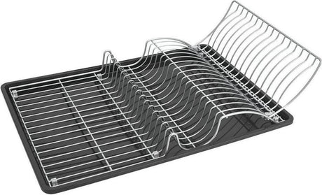 Metaltex afdruiprek wingtex 51x31 cm antraciet zilver 2-delig