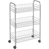 Tomado-Metaltex Tomado Metaltex Kitchen Bathroom Storage Trolley Lugano 41x23x63 CM Wheels