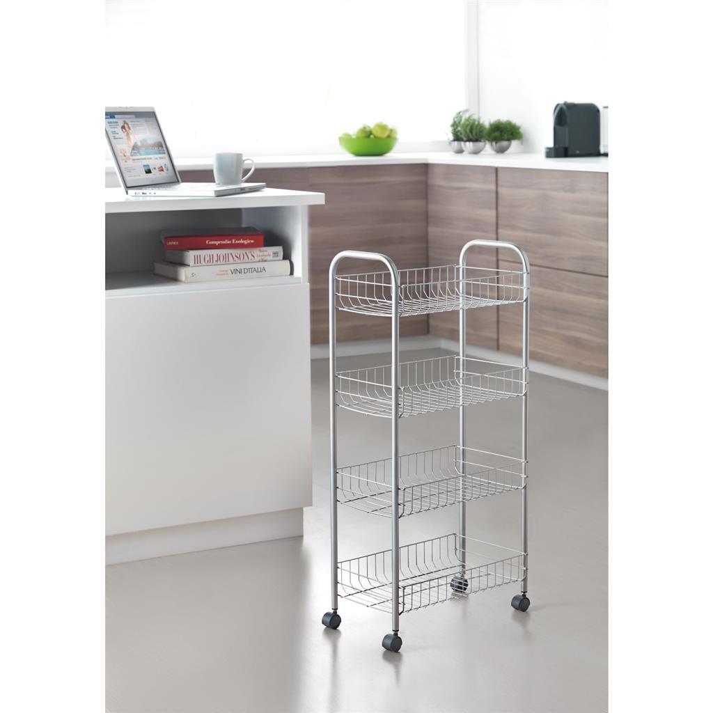 Metaltex Kitchen Koupetion Storage Trolley Ascona 41x23x84 cm kola