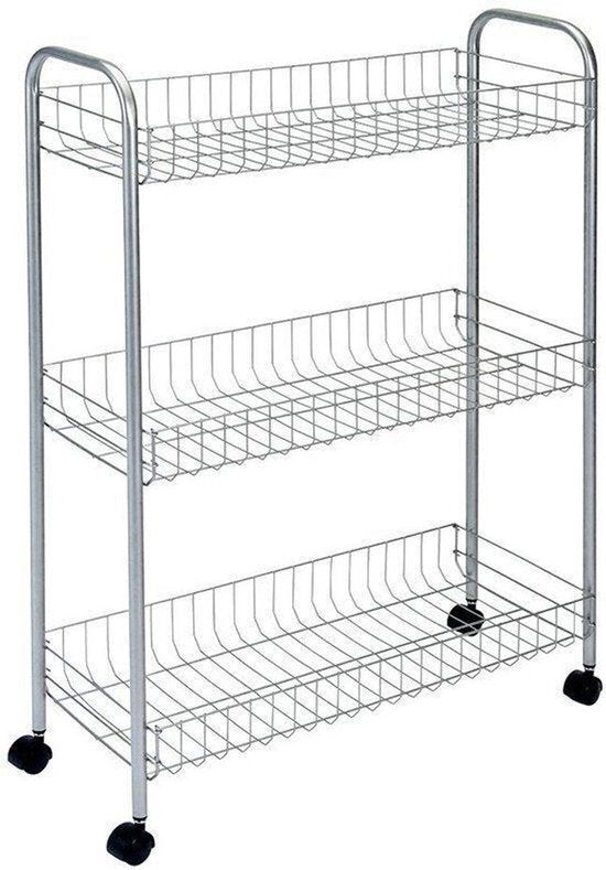 Tomado-Metaltex Metaltex Slim de Luxe Storage Cart med 3 kurver Metallic