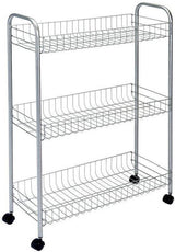 Tomado-Metaltex Metaltex Slim de Luxe Storage Cart con 3 canastas metálicas