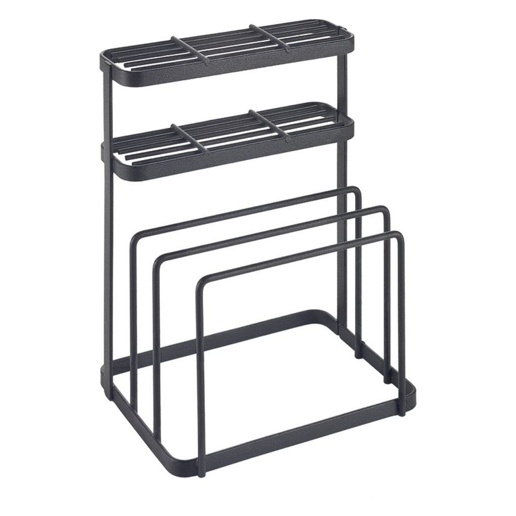 Rack de ligne Metaltex Tokyo pour couteaux et planches à découper 16x12x22 cm noir