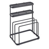 Metaltex Tokyo Line Rack for kniver og skjærebrett 16x12x22 cm svart