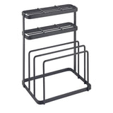 Metaltex tokyo line rek voor messen en snijplanken 16x12x22 cm zwart