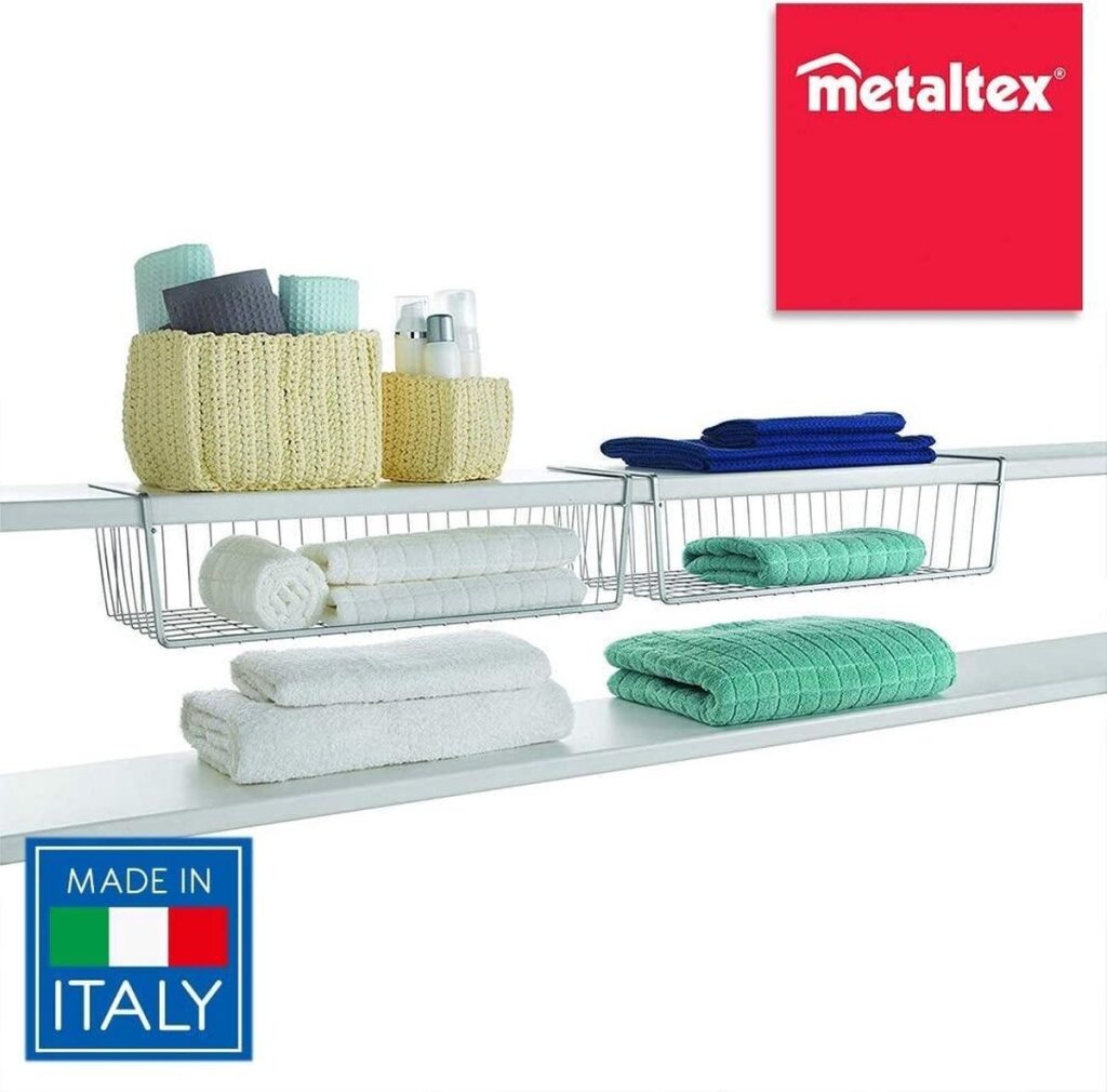 Metallo metaltex cesto di stoccaggio kanguro appeso 50x26cm in metallo argento