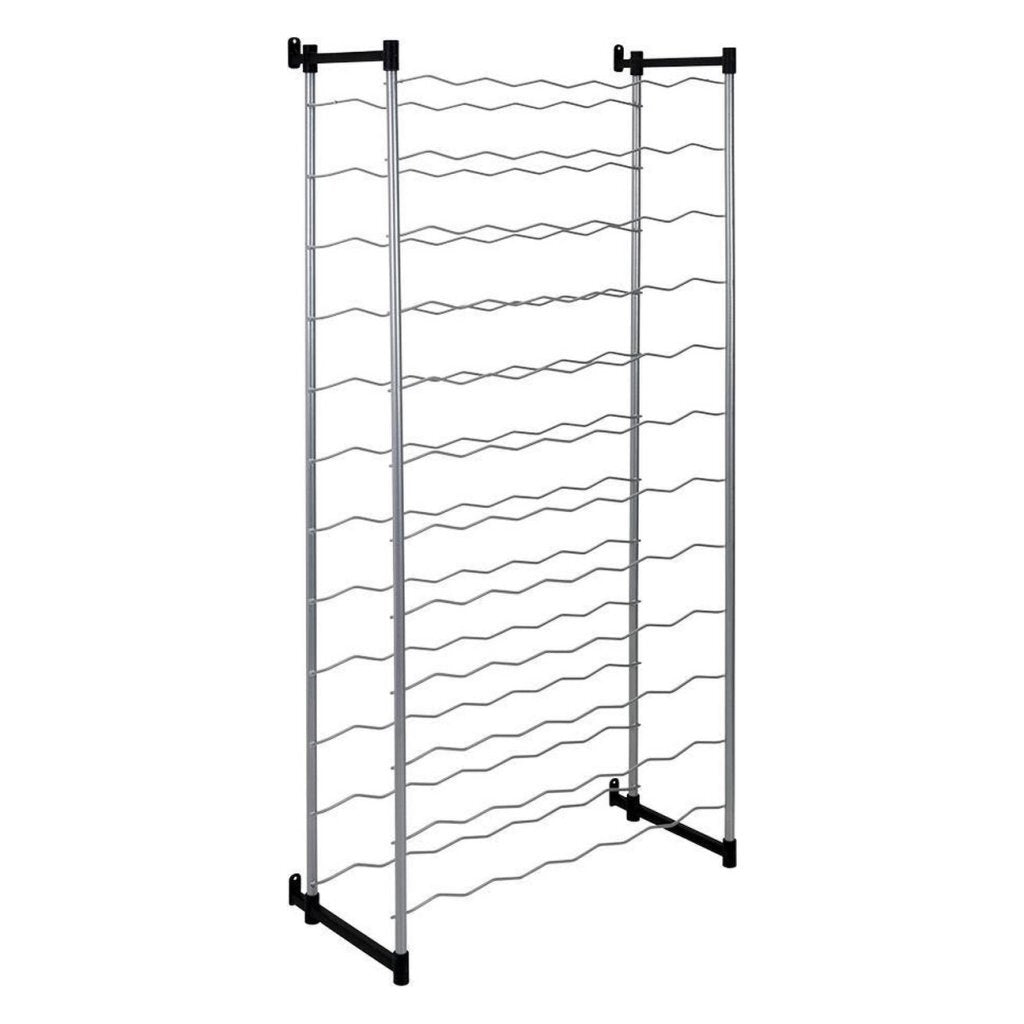 Rack de bouteille Bardolino Metaltex pour 72 bouteilles 59x26x124 cm en argent noir