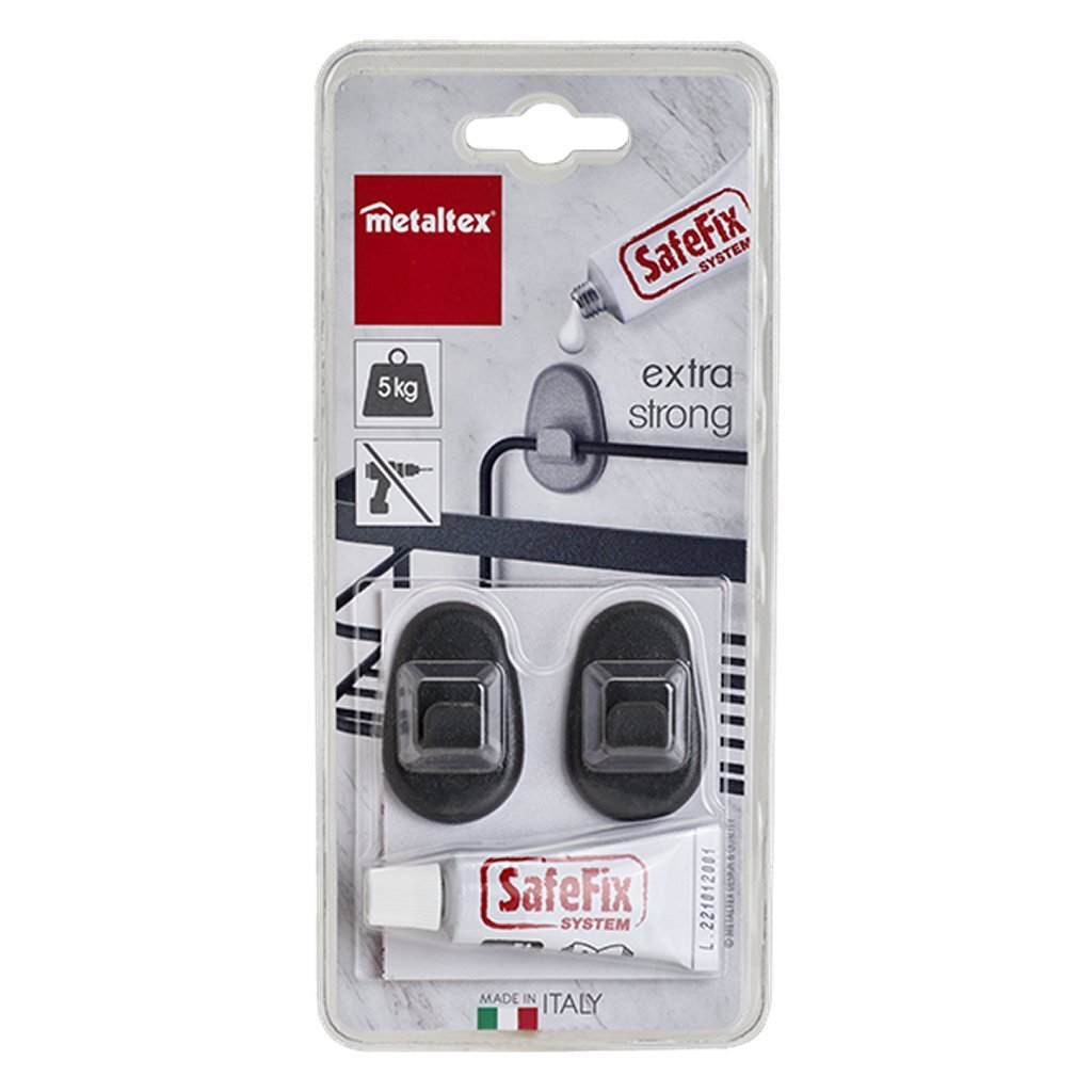 Metaltex Sticky Hooks 2 piezas negras