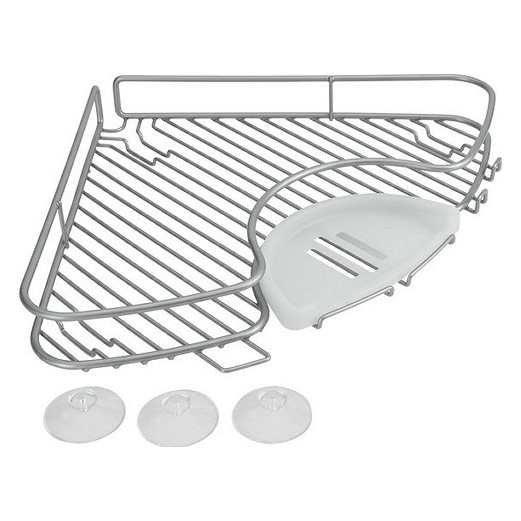 Metaltex hjørne rack 29x4 cm sølv