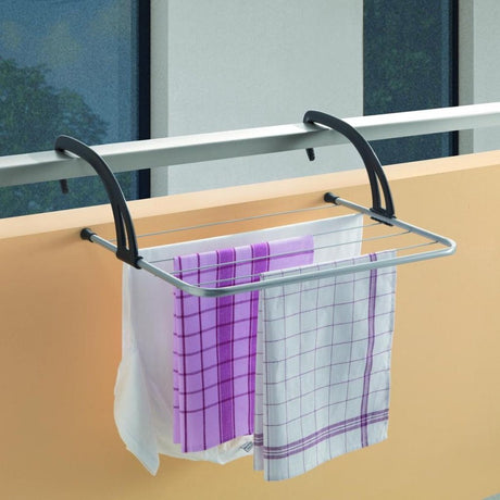 Tomado - droogrek favonio voor radiator, deur, balustrade of balkon - 3 meter drooglengte - zilvergrijs