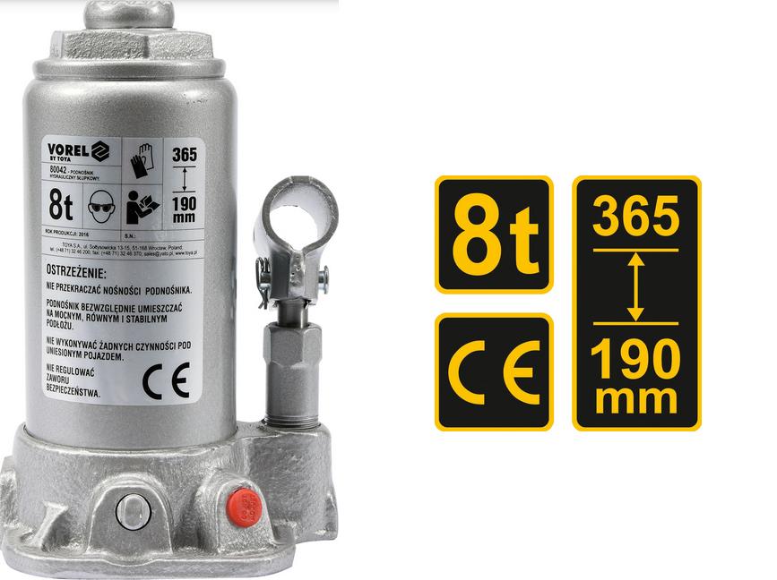 Vorel hydr 8t 190-365mm.