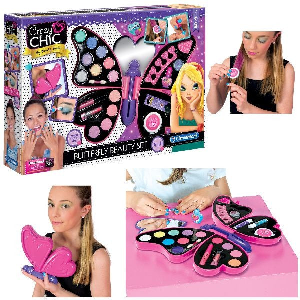 Clementoni crazy chic butterfly beautyset make-up koffer