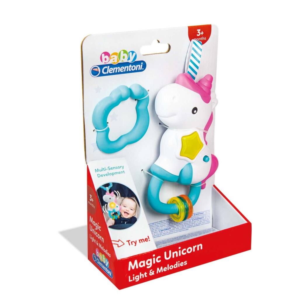 Clementoni Interactive Rattle Unicorn + Light and Sound