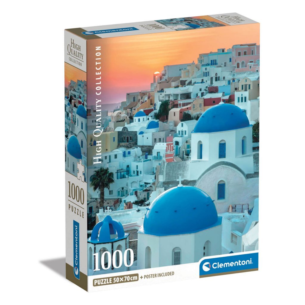 Clementoni High Quality Collection Puzzel + Poster Santorini 1000 Stukjes