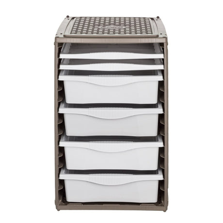 Bama ri,ordino opbergsysteem 34x41x53 cm taupe wit
