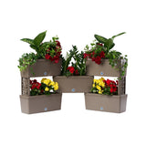 Bama brick koppelbare plantenbakken 75l 59x23x27 cm 5 stuks taupe