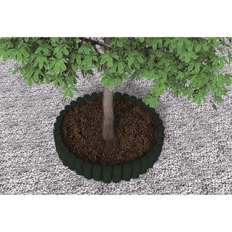 Bama tuin modulaire rand imitatiehout 38.5x15 cm 6 stuks groen