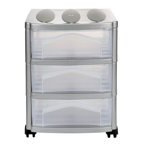 Bama big hobby ladesysteem met 3 laden 30x30x40 cm zilver wit
