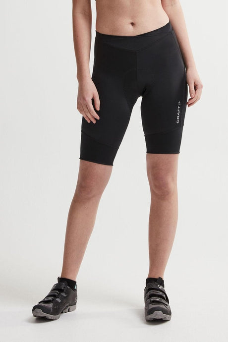 Craft core essence shorts w dames fietsbroek - zwart - zilver
