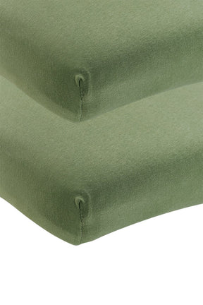 Meyco baby uni hoeslaken wieg - 2-pack - jersey - olive green - 40x80 90cm