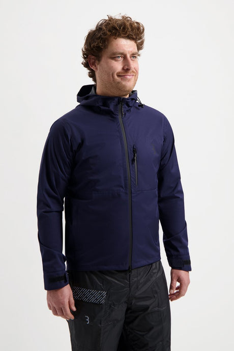 Bbb cycling rainshield explorer regenjas fiets - met 3 ritszakken - waterdicht fietsjack heren dames - commuter fietsjas - donker blauw - xl - bbw-450 xl