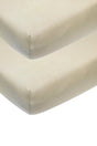 Meyco baby uni hoeslaken ledikant - 2-pack - sand - 60x120cm