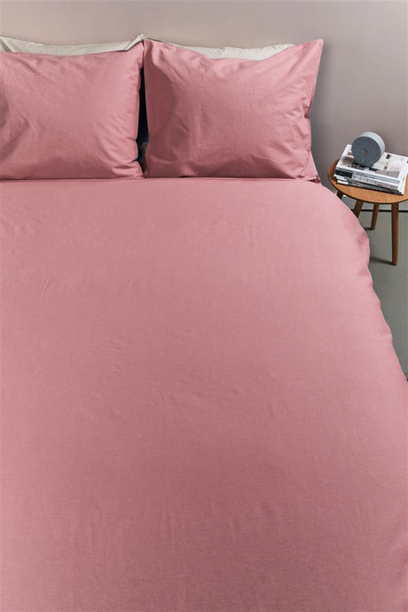 Ambiante cotton uni dekbedovertrek - tweepersoons - 200x200 220 - roze