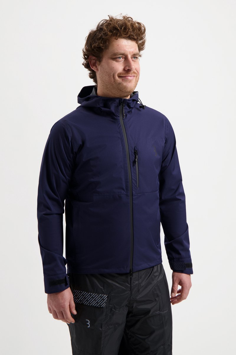 Bbb cycling rainshield explorer regenjas - waterafstotend fietsjack heren dames - commuter fietsjas - donker blauw - maat l - bbw-450