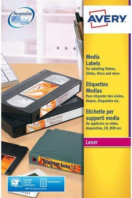 Merkloos sans marque huismerk avery l7666-25 diskette etiket 70x52mm wit