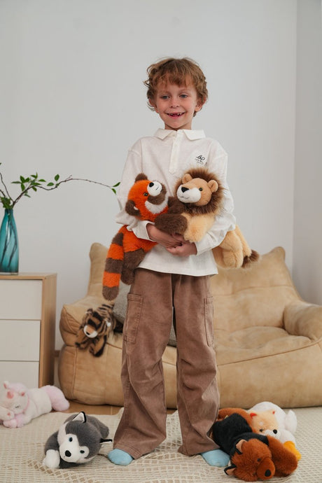 One love knuffel - mannelijke leeuw leonard - 40cm - geel en bruin - 0 jaar