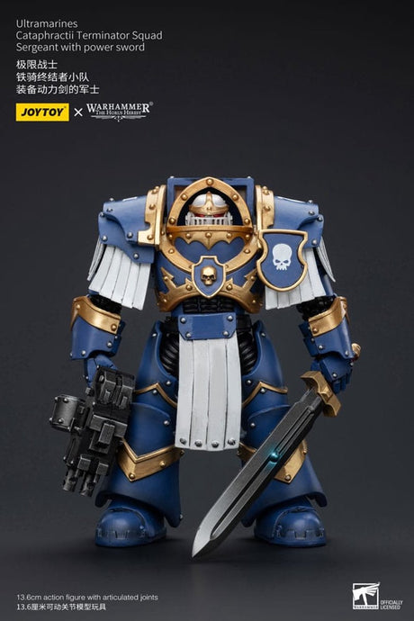 Joy toy (cn) warhammer the horus heresy action figure 1 18 ultramarines cataphractii terminator squad sergeant met power sword 14 cm action figuur