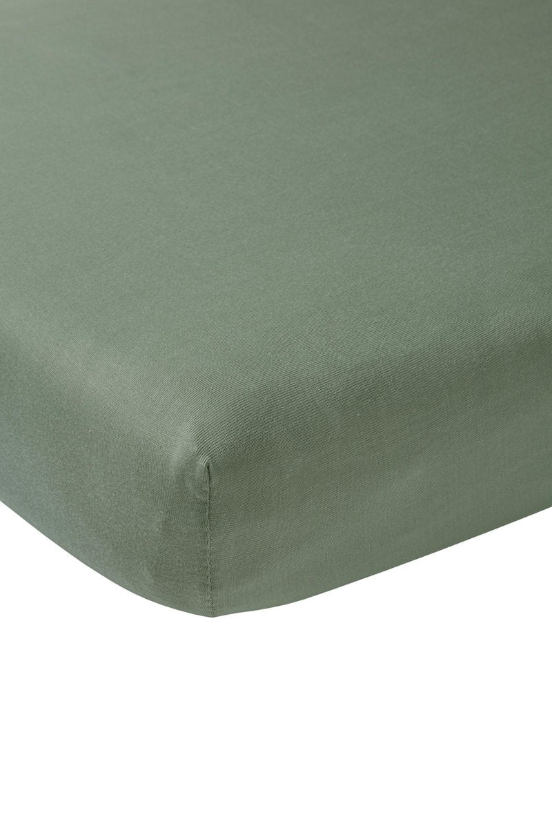 Meyco baby uni hoeslaken boxmatras - forest green - 75x95cm