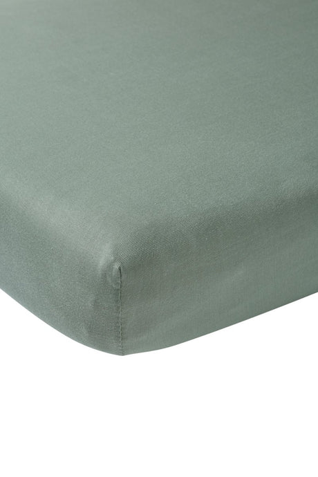 Meyco baby uni hoeslaken wieg - stone green - 40x80 90cm