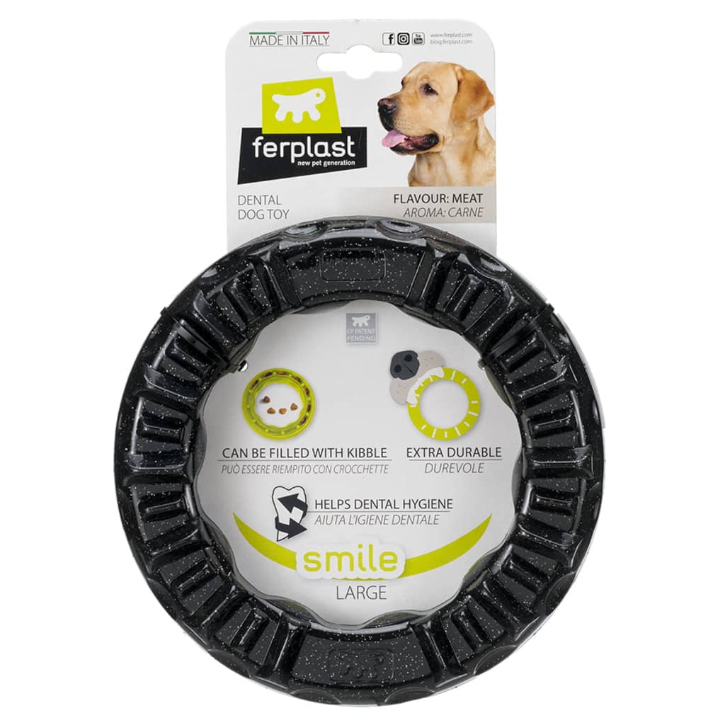 Ferplast mastica giocattolo per cani sorriso 20x18x4 cm di grande nero