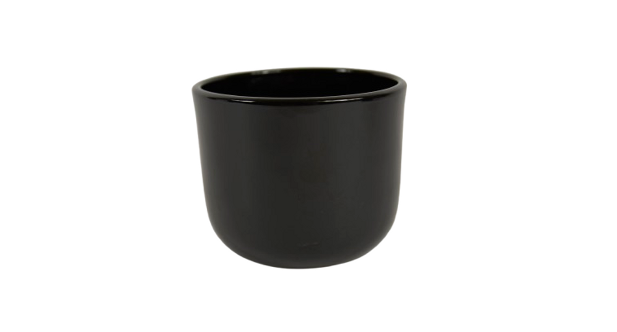 Pot boule zwart glans 12cm