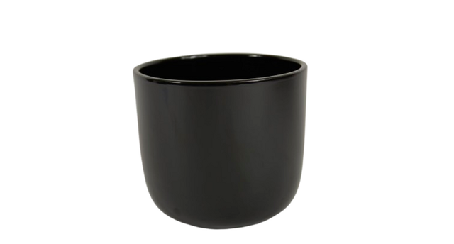 Pot boule zwart glans 18cm