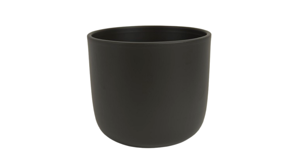 Pot boule antraciet mat 18cm
