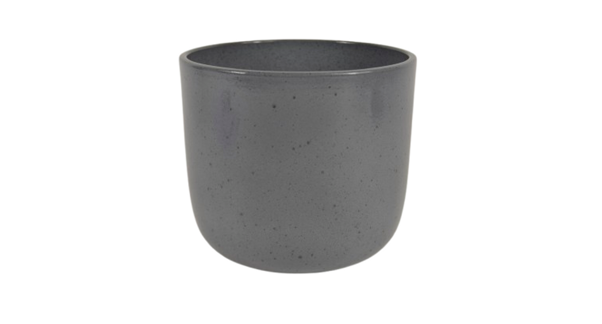 Pot boule graniet grijs glans 22cm