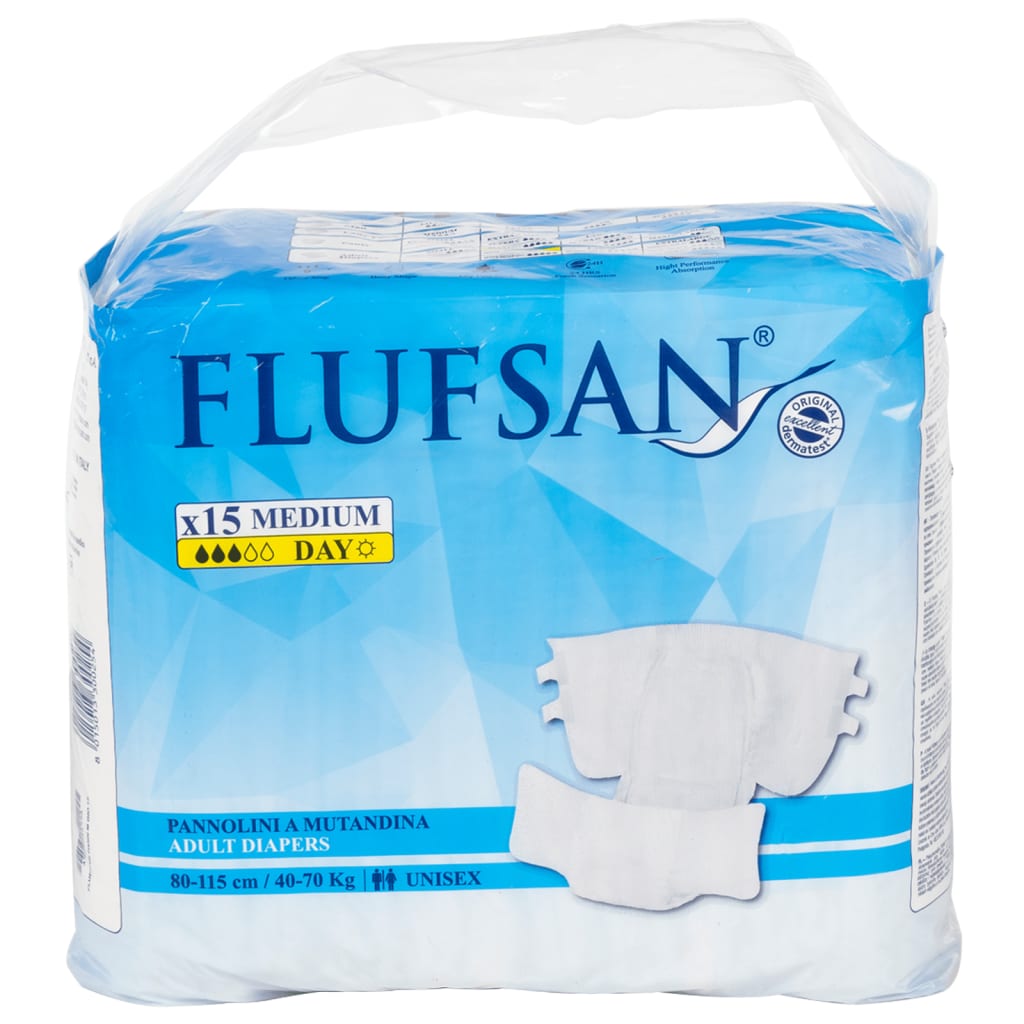 Vidaxl Flufsan Inconentile Diaper 15 pcs Størrelse m