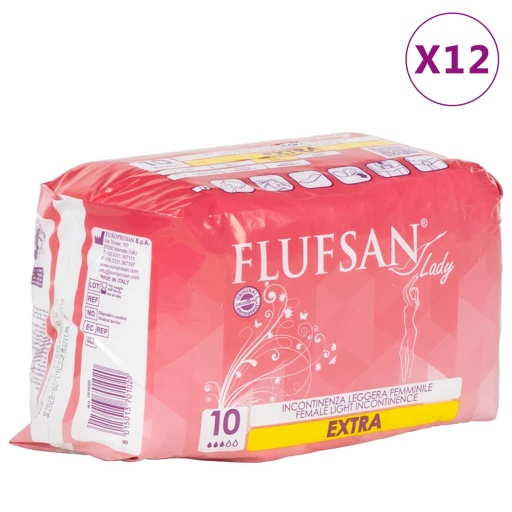 Vidaxl Flufsan inkontinensmateriale til kvinder 120 stk