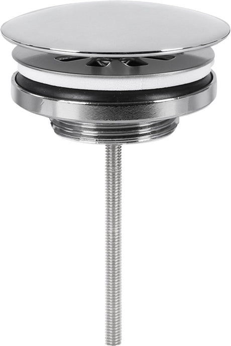 Differnz afvoerplug chroom - always open systeem - wastafel afvoerstop gemaakt van messing - eenvoudige montage met schroefdraad - diameter 7 cm - hoogte 7 cm - kleur chroom