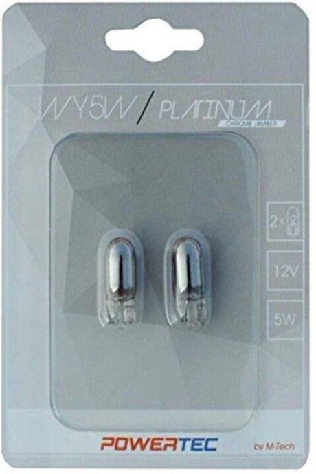 Powertec platinum wy5w t10 5w wedge 12v chrome blister