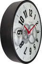 Nextime gear clock – wandklok – 36 cm – metaal glas – wit – bewegende tandwielen
