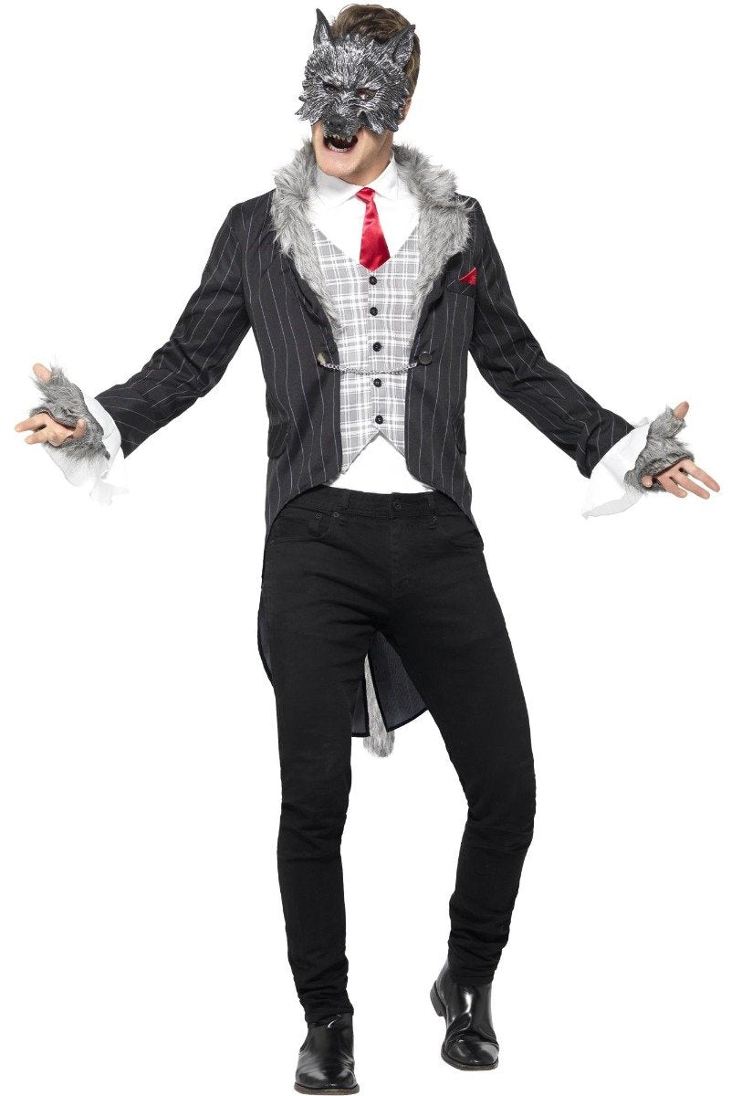 Smiffys - deluxe big bad wolf kostuum - l - grijs