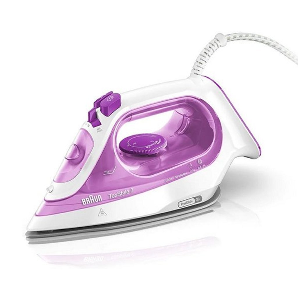 Braun si3030pu texstyle3 stoomstrijkijzer roze wit