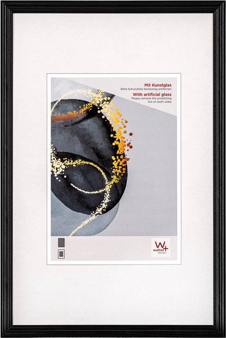 Walther select - houten lijst - fotoformaat 20x30 cm - kunstglas - zwart