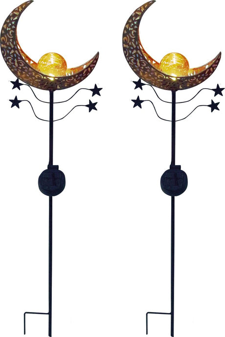 Luxform - tuinlamp met grondspies - mandala oranje - 2 stuks - led - werkend op zonne-energie