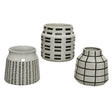 Decoris vaas porselein ø14-h15cm wit zwart